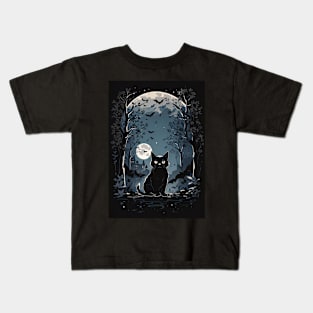 black cat Kids T-Shirt